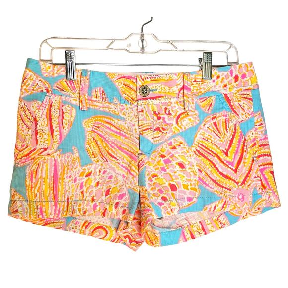 Lilly Pulitzer The Walsh Pink, Blue, & Orange Summer Short in Lenore Print - Picture 1 of 6